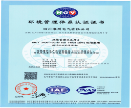 四川淮州电气环境管理体系认证证书